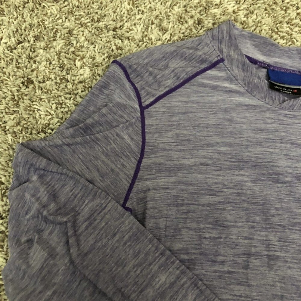 Womens Irideon Riding Wear V Neck Long Sleeve Shirt Purple  Sz XL Vented On Side - Picture 3 of 10